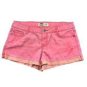 L.e.i Ashley lowrise pink Jean shorts size 11